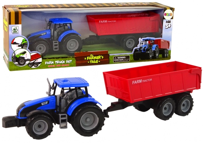 Interaktivni traktor s prikolicom - plavi