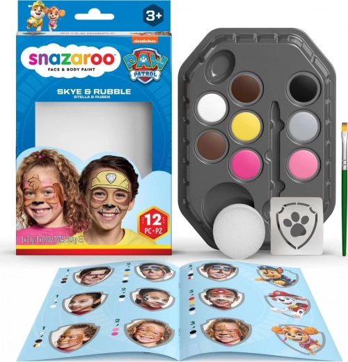 Set od 8 boja za lice i tijelo SNAZAROO – PSIĆI U OPDAVI Skye & Rubble