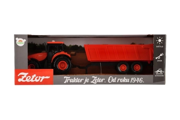 Crveni traktor Zetor s prikolicom sa zvučnim i svjetlosnim efektima - 36 cm