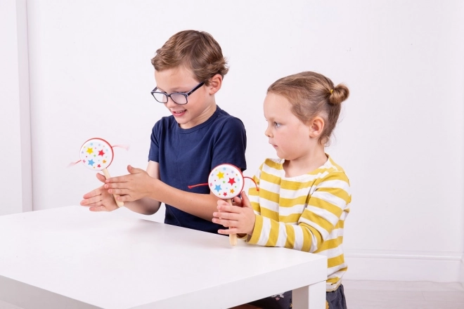 Bigjigs Toys Drveni rotacijski bubanj zvjezdice 1 kom