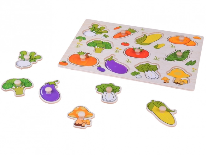 Obrazovno drveno puzzle povrće match 11ele ZA5258