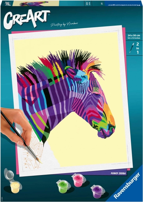 creart: slikanje po brojevima – funky zebra
