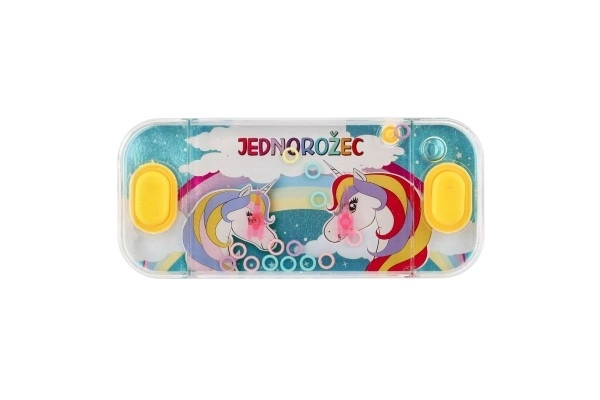 Vodena igra zagonetka 15,5x7cm plastika jednorog 4 vrste 24kom u kutiji