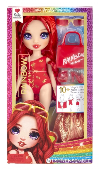 Stilska plivačka lutka Rainbow High Ruby Red