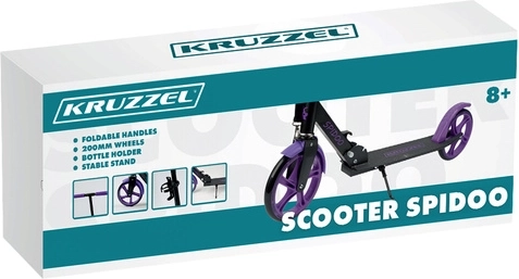 Sklopivi gradski romobil za djecu s velikim kotačima (200 mm) – ljubičasta