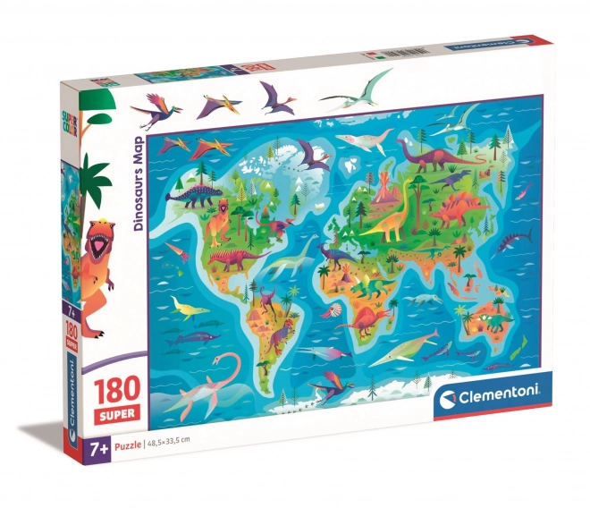 Puzzle 180 dijelova Karta dinosaura