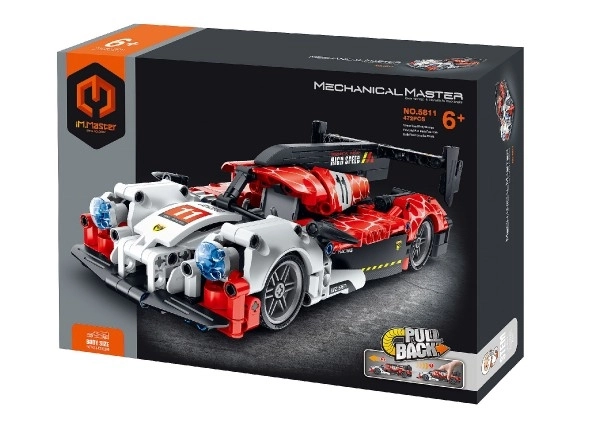 Komplet IamMaster trkaći auto plastika 472 dijelova na povratno navijanje u kutiji 31x23x6,5cm
