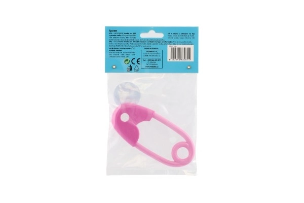Zvečka kopča plast 12cm ružičasta 12x19cm u vrećici 0+