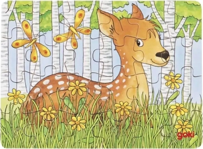 Goki drvene puzzle Šumske životinje – lane, 24 dijelova