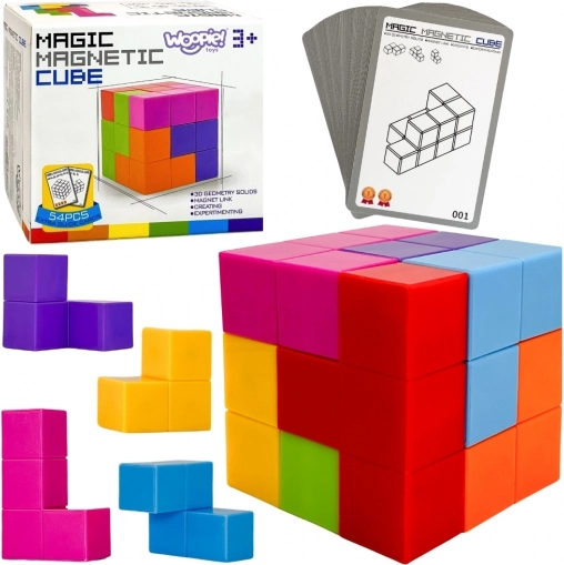 Woopie magnetska tetris kocka s kartama zadataka