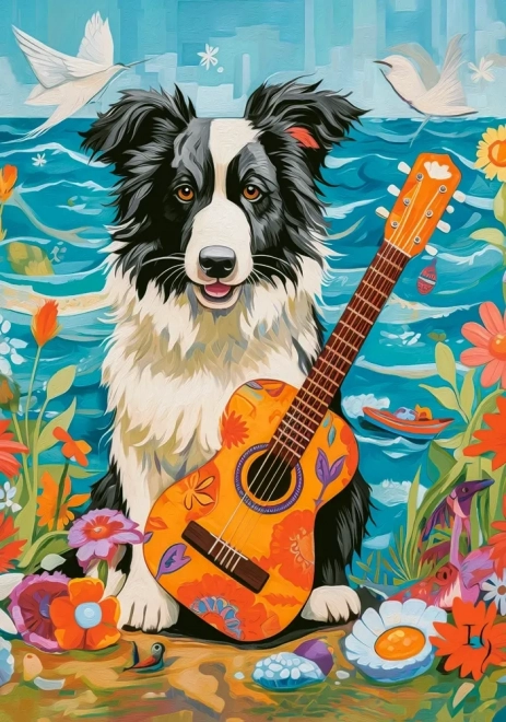 Puzzle od 500 dijelova Koli pas s gitarom