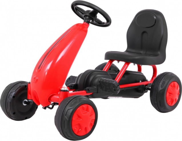Dječja go-kart pedala s lancanim pogonom i gumenim kotačima – Crvena