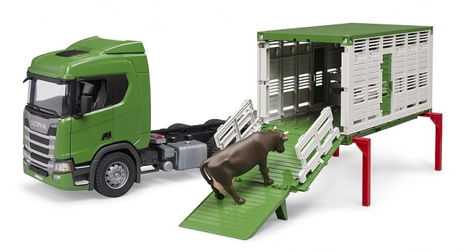 Bruder Transporter za životinje Scania s figurom krave
