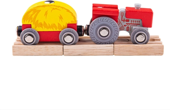 Bigjigs Rail crveni traktor s prikolicom