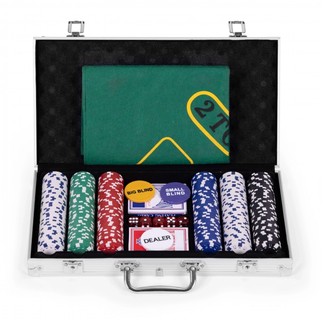 Set za Blackjack Poker 300 žetona 2 špila karata Igraća podloga Zaključavajuća torbica za nošenje