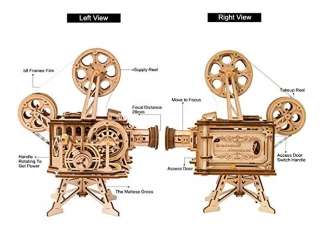 RoboTime 3D drvene mehaničke puzzle Filmski projektor