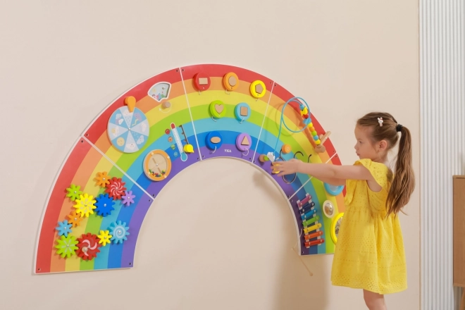 Drveni zidni Montessori panel - duga