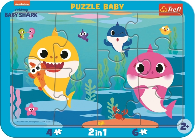 Baby puzzle Baby Shark Sretni morski psi 2u1, 10 dijelova