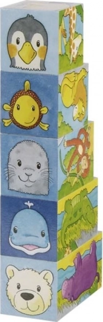 Drvene kockice Safari i Arktik, 5 kockica