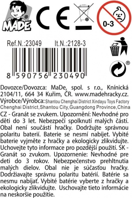 Ručna bomba s efektima i svjetlom za djecu