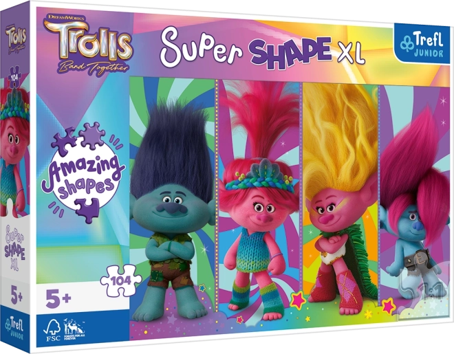 Trefl puzzle Super Shape XL Trolovi: trolske igrarije 104 dijela
