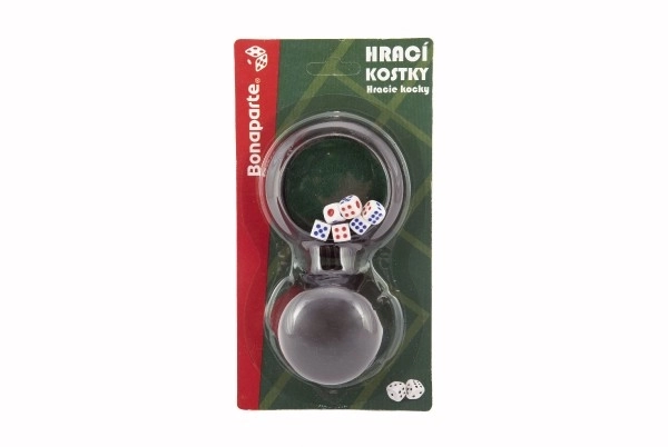 Kockice za bacanje 6 kom s čašom plastika na karti 11x21x6,5 cm