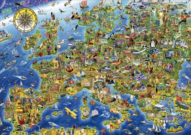 EDUCA Puzzle Luda karta Europe 500 dijelova