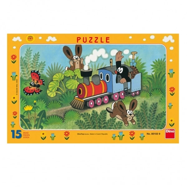 Puzzle ploča Krtica i lokomotiva 29,5x19cm 15 dijelova