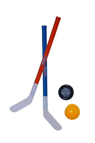 Hokejska palica 2 kom plast 72 cm + floorbal lopta + plastični pak u mreži