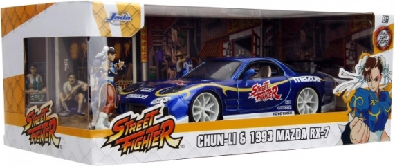 model automobila mazda rx-7 1993 1:24 s figuricom street fighter chun-li
