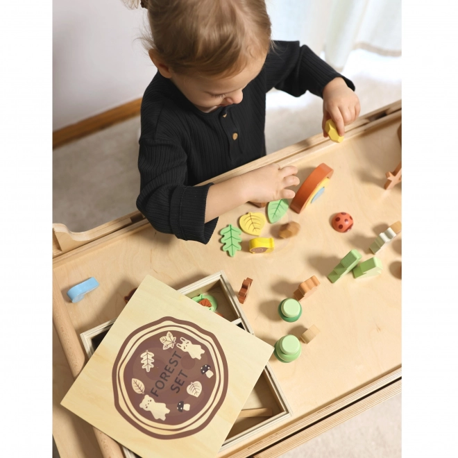 Šumski set s drvenim kockama Tooky Toy