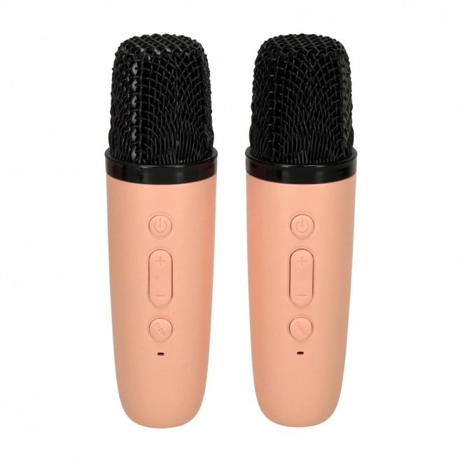 Karaoke set 2 mikrofona + prijenosni zvučnik BLUETOOTH USB LED ružičasta