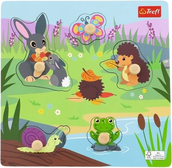 Drvene puzzle Životinje na livadi – 5 dijelova