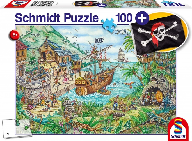 SCHMIDT Puzzle U piratskoj uvali 100 dijelova + poklon (piratska zastava)