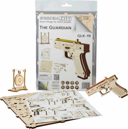 Drvene 3D puzzle pištolj WOODEN CITY Guardian GLK-19