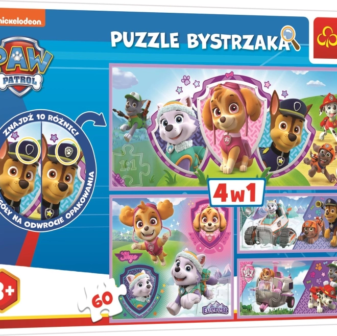 Puzzle s traženjem razlika Paw Patrol od Trefl 4u1