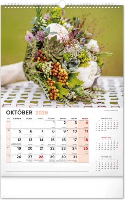 Zidni kalendar Cvijeće 2026