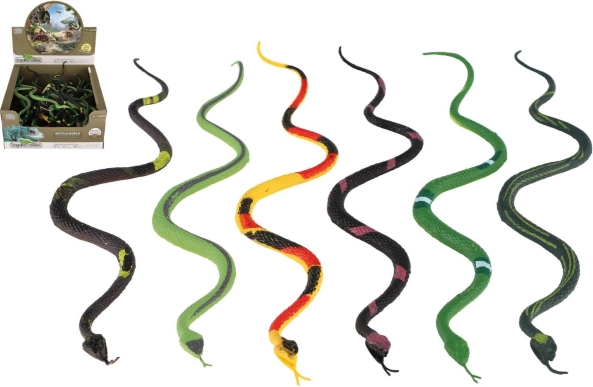 Plastične zmije 23 cm – mix vrsta, 60 kom u kutiji