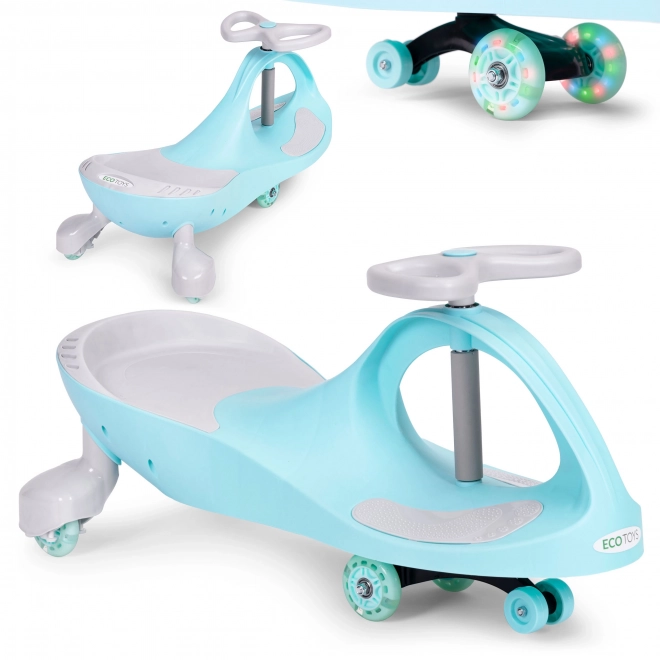 Dječji auto sa svjetlećim kotačima plavi Ecotoys