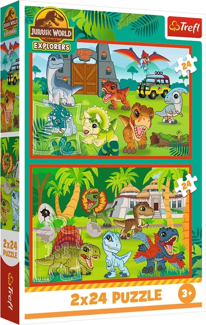 Puzzle 2x24 Mali dinosauri Universal Jurassic World Trefl