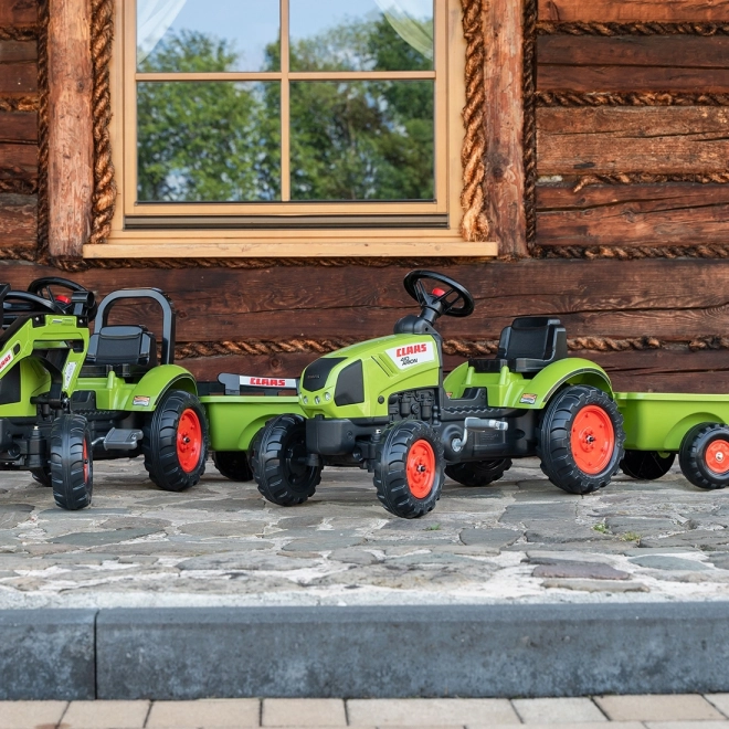 Traktor na pedale Claas Arion 410 s prikolicom zeleni