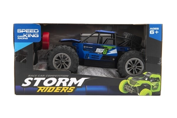 Auto RC buggy terensko plavo 22cm plast 2,4GHz na baterije + punjivi paket u kutiji 32x16x18cm