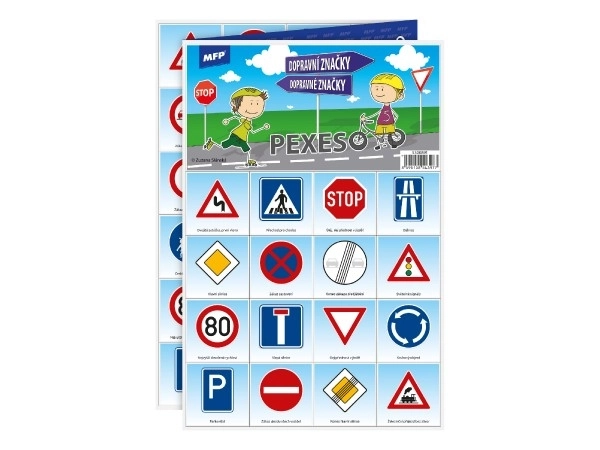 Pexeso papirnate Prometni znakovi društvena igra 32 slike parova 21x30cm