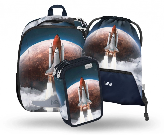 Baagl školski set Space Shuttle: školska torba, pernica, vrećica