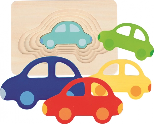 Višeslojna drvena slagalica – auto GOKI