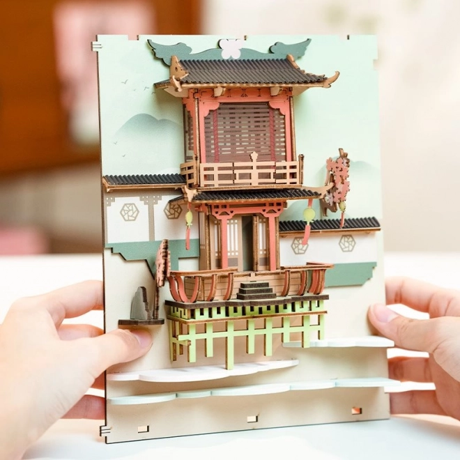 RoboTime 3D Puzzle Zaustavljač za knjige "Falling Sakura" (drveni)