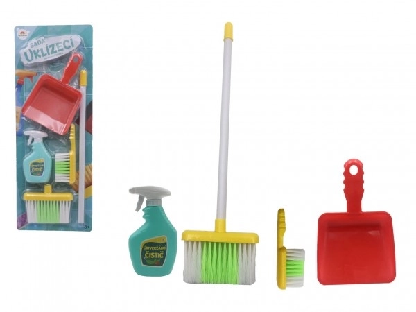 Komplet za čišćenje/čistačica s dodacima plastika 5 komada na kartici 21,5x57,5x5cm