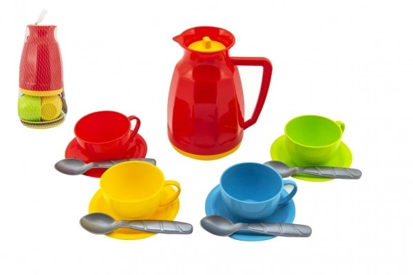 Set posuđa za čaj plast 13 kom u mreži 11x20x11cm 12 mjeseci+