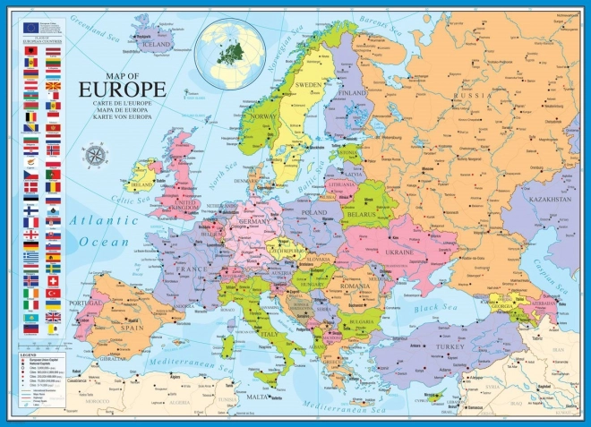 Puzzle EUROGRAPHICS karta Europe 1000 dijelova