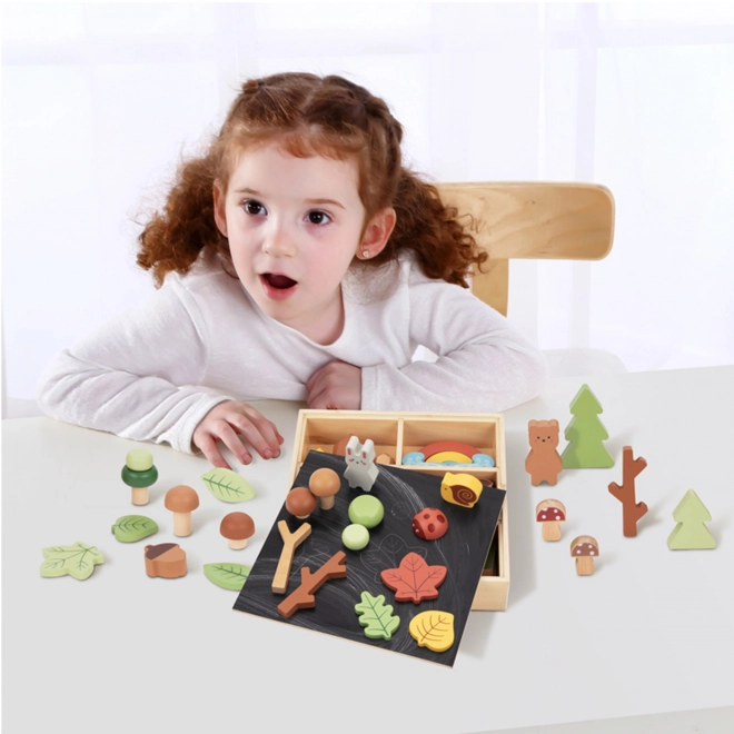 Šumski set s drvenim kockama Tooky Toy